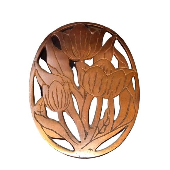 Vintage Vintage Copper ODI Heavy Cast Iron Trivet Enamel - Picture 1 of 1